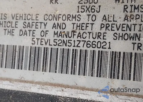 2001 Toyota Tacoma from USA, damaged, VIN 5TEVL52N51Z766021
